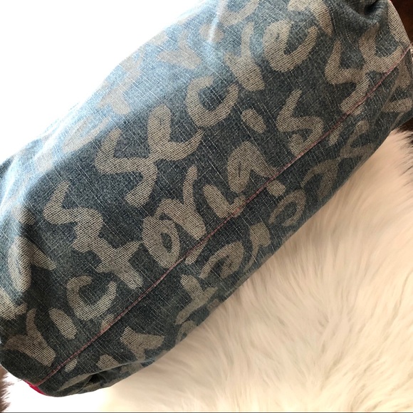 RARE Victoria’s Secret Canvas Denim Duffle Bag - Picture 5 of 8